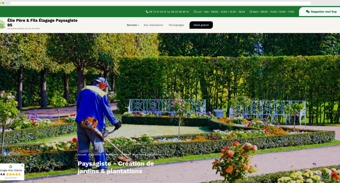 Élie Père & Fils Élagage Paysagiste 95 Desktop